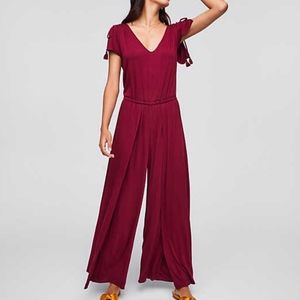 LOFT Beach jumpsuit, cabernet, M